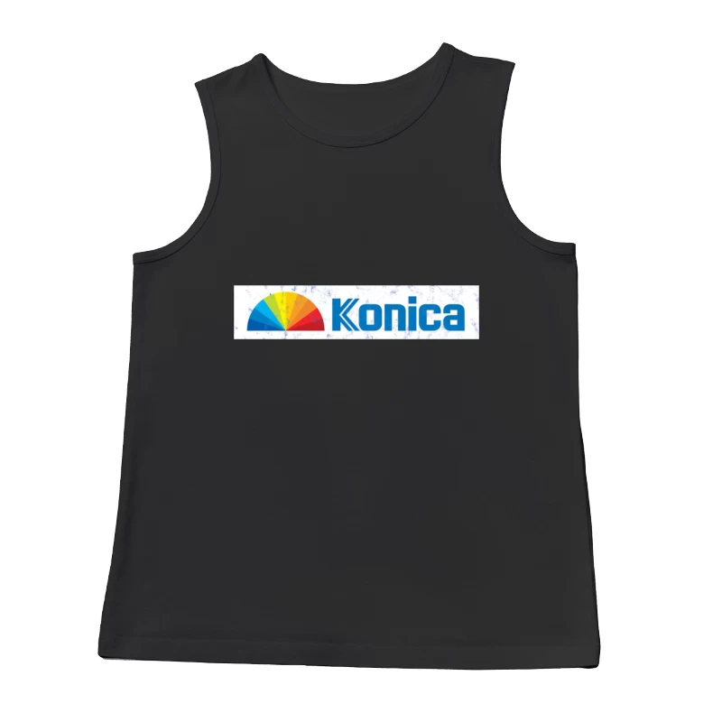 Konica Corporate Logo with Rainbow Semicircle Design Male Tank Top