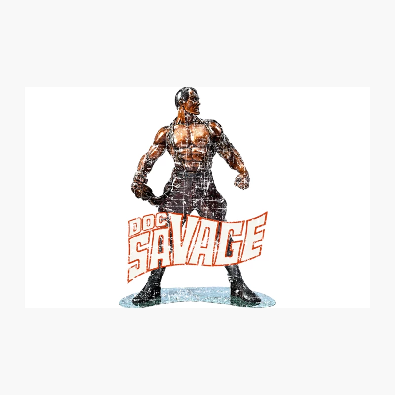 Vintage Doc Savage Pulp Fiction Superhero Illustration Travel Mug