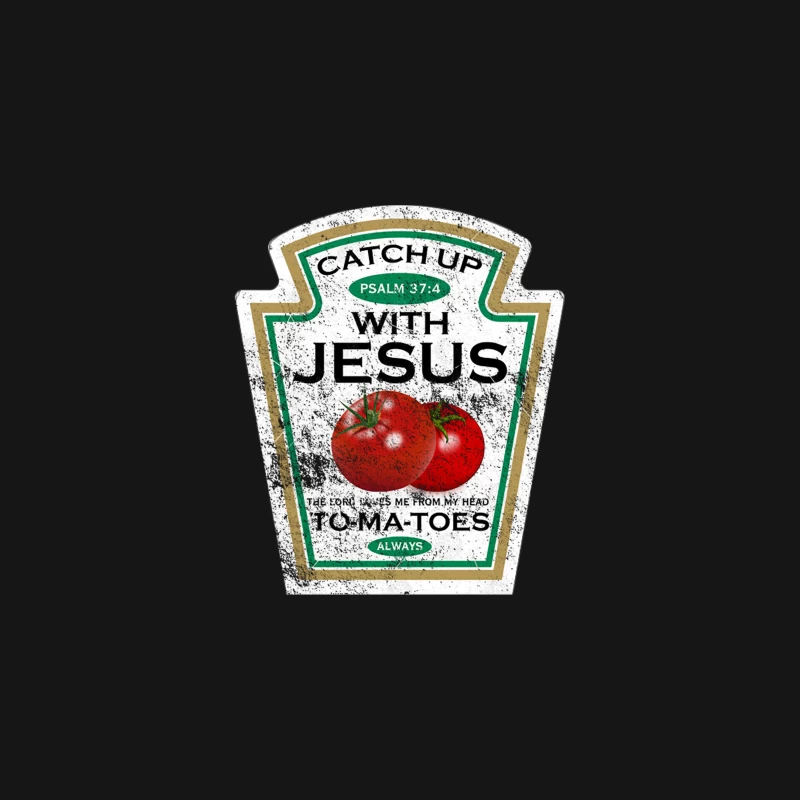 Catch Up with Jesus: Tomato-Themed Religious Humor Desk Mat
