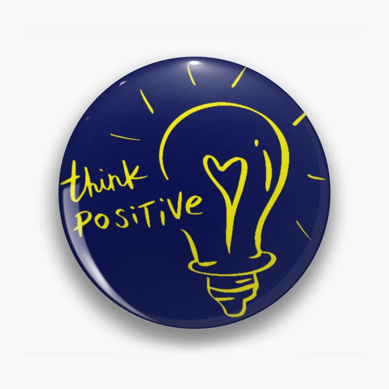 Positive Thinking Light Bulb Illustration Pin