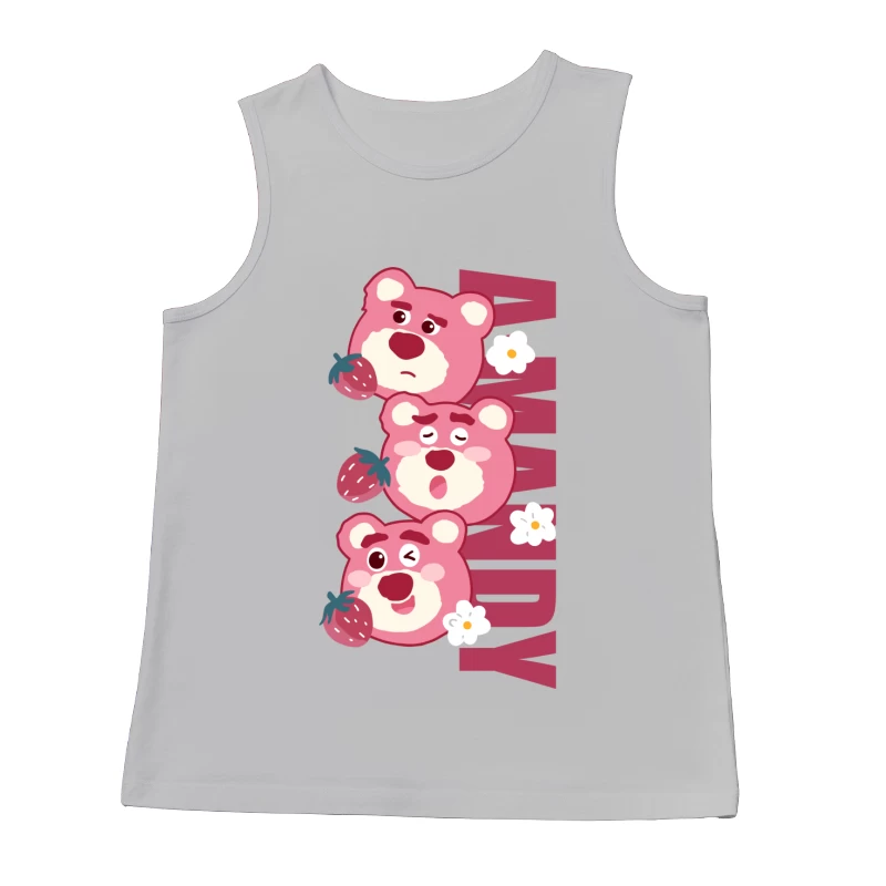 Niedliche Bären mit Erdbeeren Herren Tanktops
