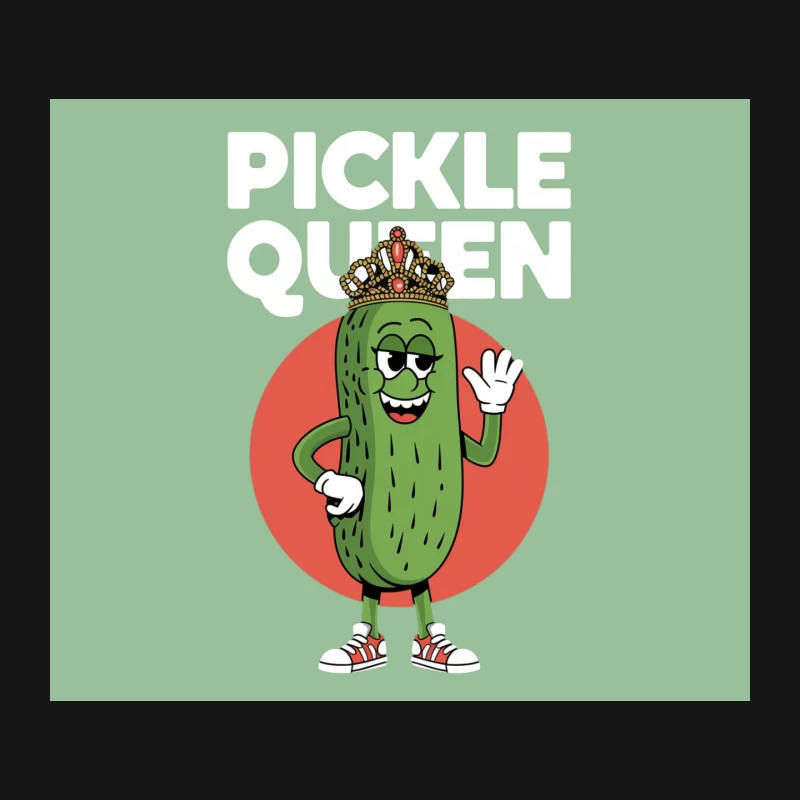Royal Cucumber Mascot Character with Crown and Sneakers Mouse Pad