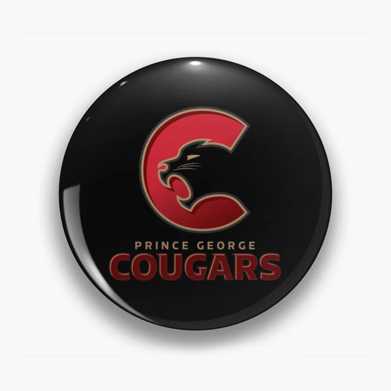 Prince George Cougars Hockey Team Logo Design Pin