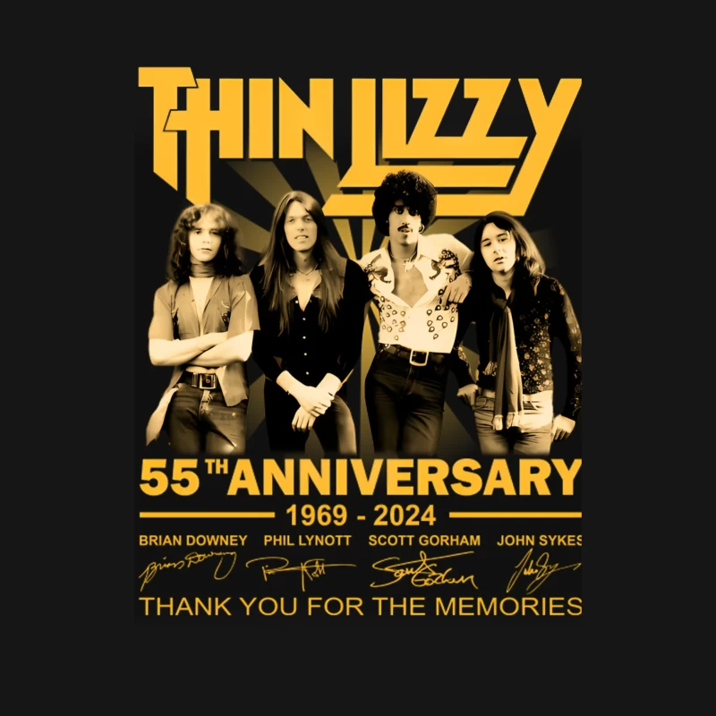 Thin Lizzy 55th Anniversary Commemorative Band Photo (1969-2024) Male Long Sleeve T-Shirt