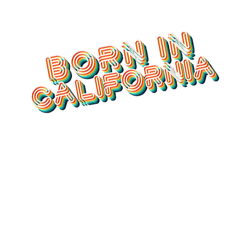 Born In California - 80_s Retro Style Typographic Design Tapestry