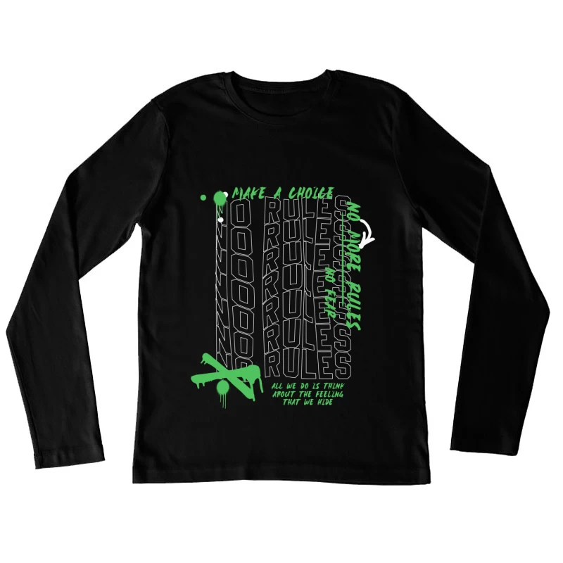 Keine Regeln Skateboard Grafik Damen Langarm T-Shirt