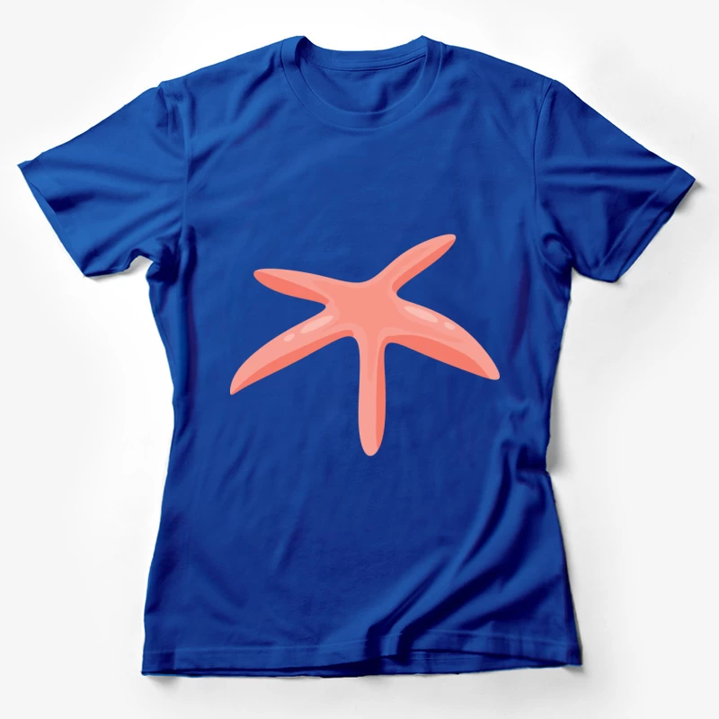 Étoile de mer rose sur fond transparent Femme T-Shirt