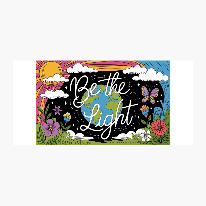Vibrant Inspirational Earth Illustration: Be the Light Coffee Mug