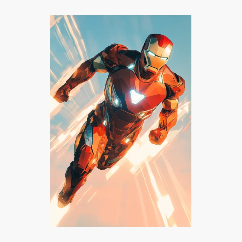 Iron Man Soaring: Marvel Superhero in Action Cotton Tote Bag