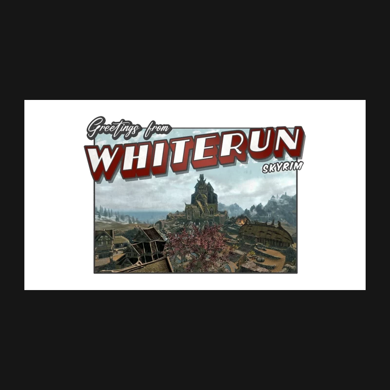 Greetings from Whiterun: A Skyrim Fantasy Postcard Desk Mat