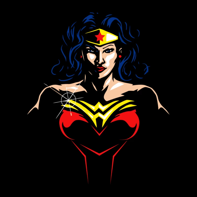 Wonder Woman: Empowering Superhero Illustration Pin