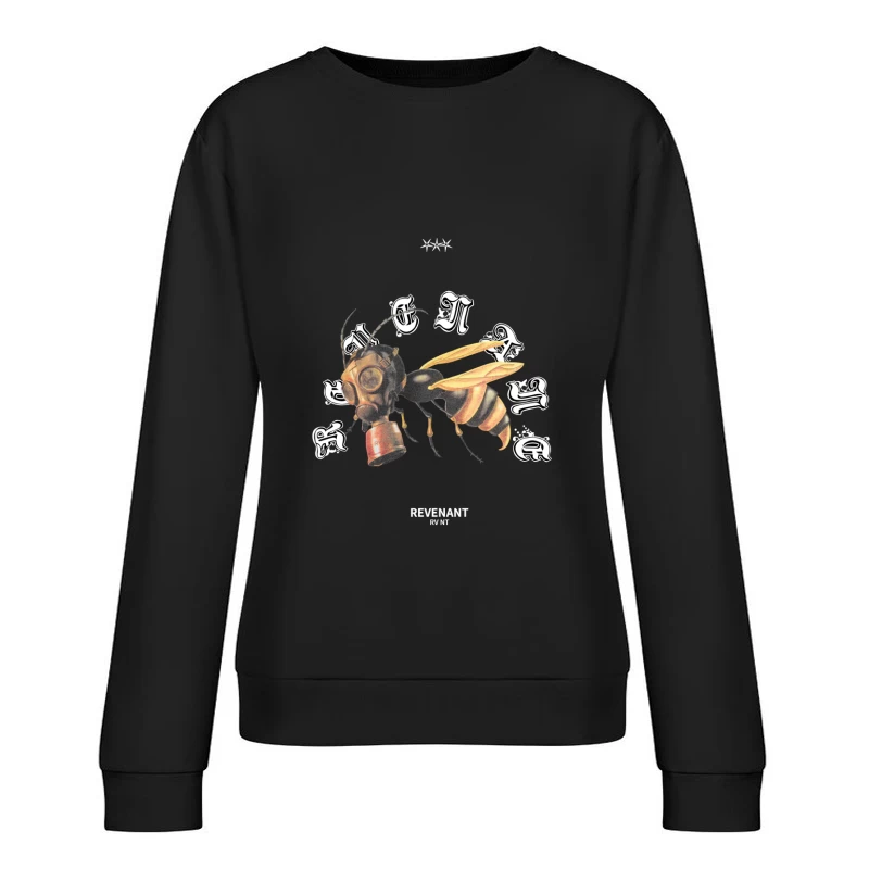 Gasmaske-Wespe Illustration Damen Pullover Sweatshirt