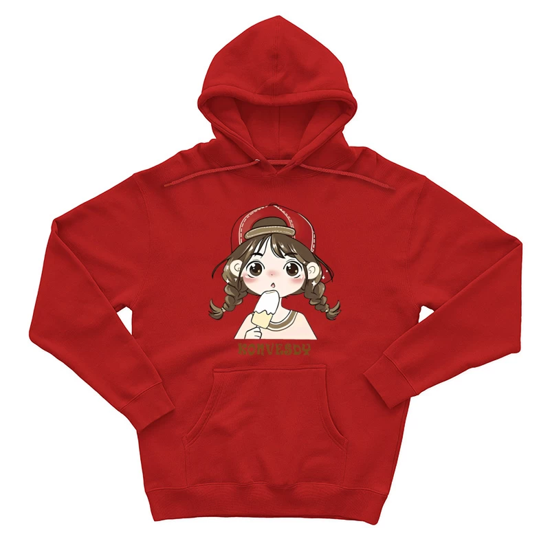 Mädchen mit Eis am Stiel Herren Pullover Hoodie
