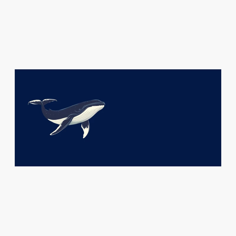 Artistic Blue Whale Illustration: Marine Life in the Ocean Coffee Mug
