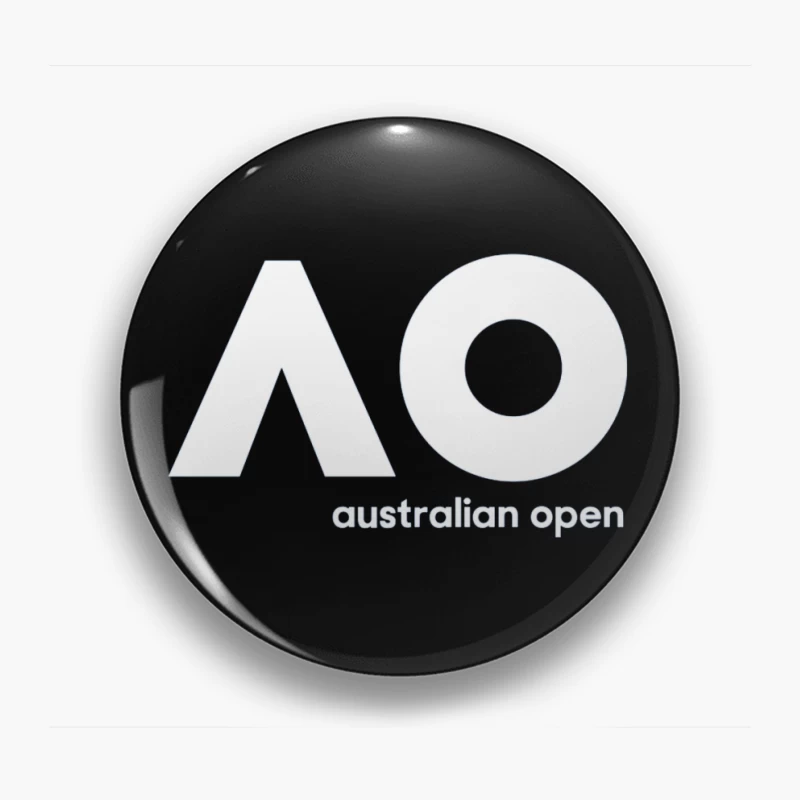 Australian Open Tennis Tournament White Minimalist Logo Pin