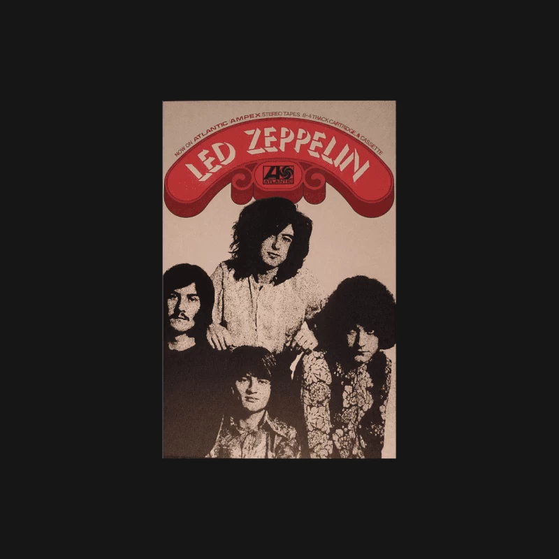 Vintage Led Zeppelin Atlantic Records Rock Band Music Poster Mouse Pad