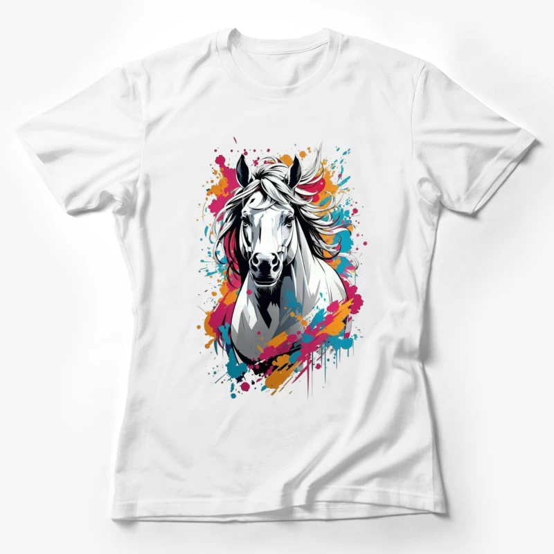 Colorful Digital Art of a Horse Female T-Shirt