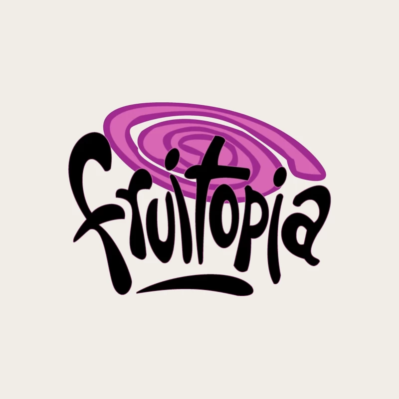 Fruitopia Vintage Beverage Brand Logo with Purple Swirl Design Bucket Hat