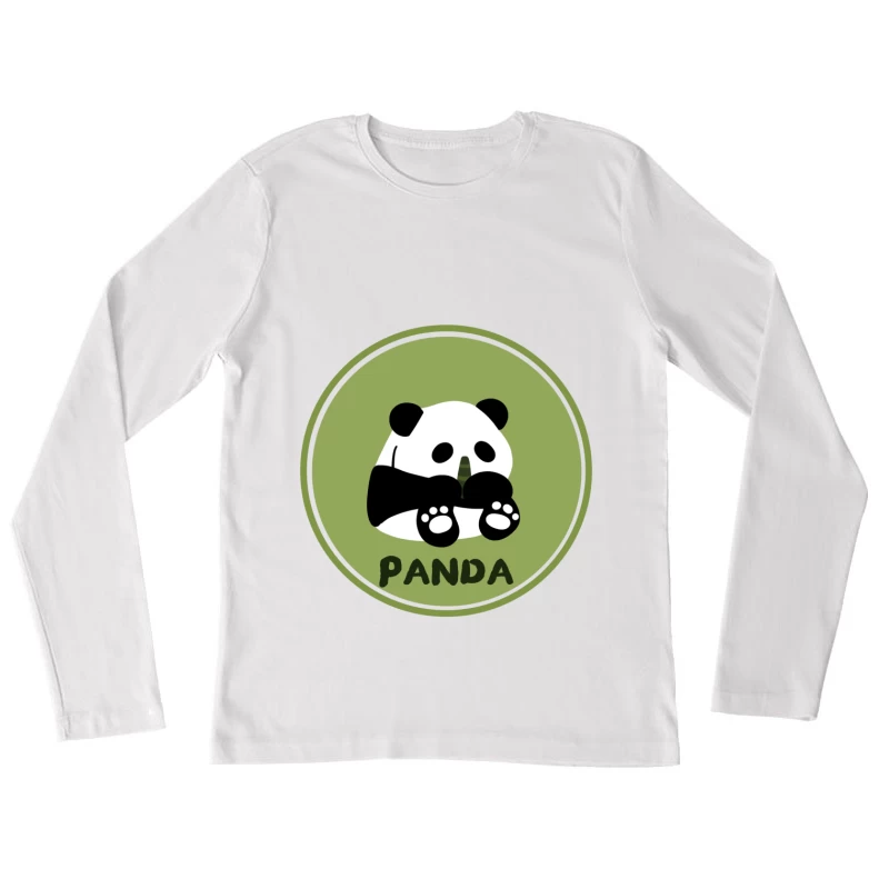 Niedlicher Panda-Design Damen Langarm T-Shirt