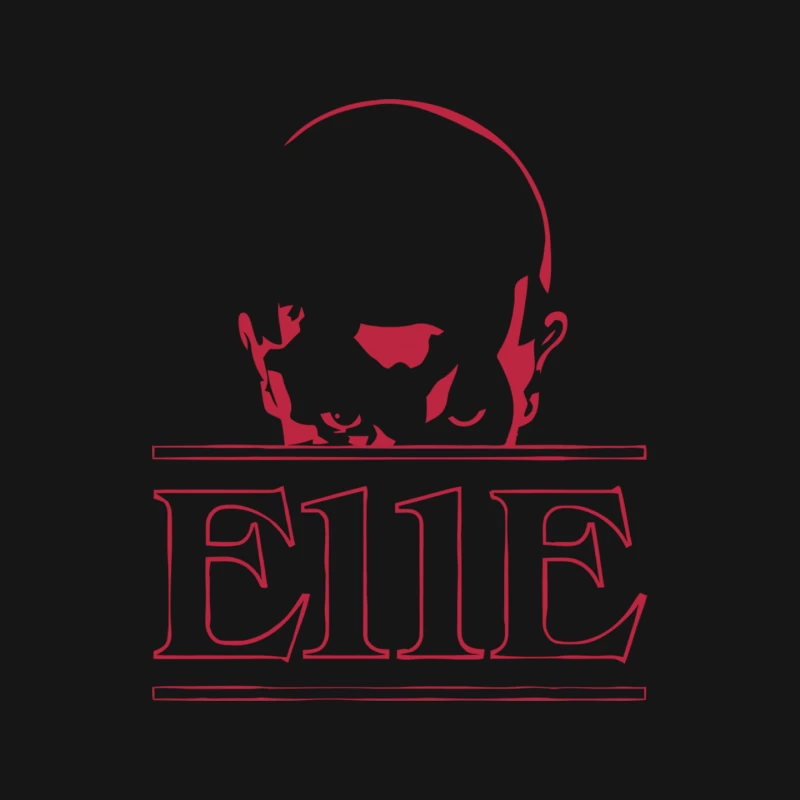 Minimalist Red E11E Logo with Bald Head Graphic Mouse Pad