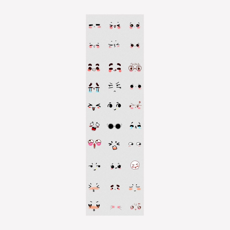 Niedliche Kawaii Gesichtsausdrücke Herren T-Shirt