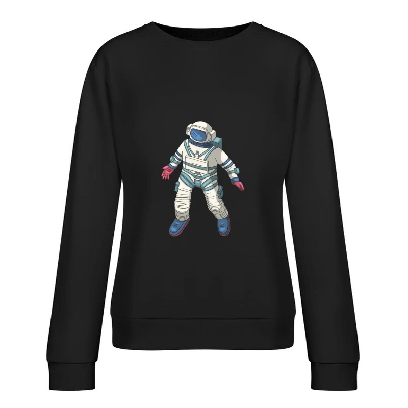 Illustration eines Astronauten im Raumanzug Damen Pullover Sweatshirt