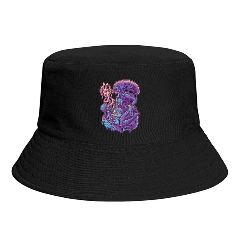 Colorful Surreal Alien Creature in Digital Art Bucket Hat