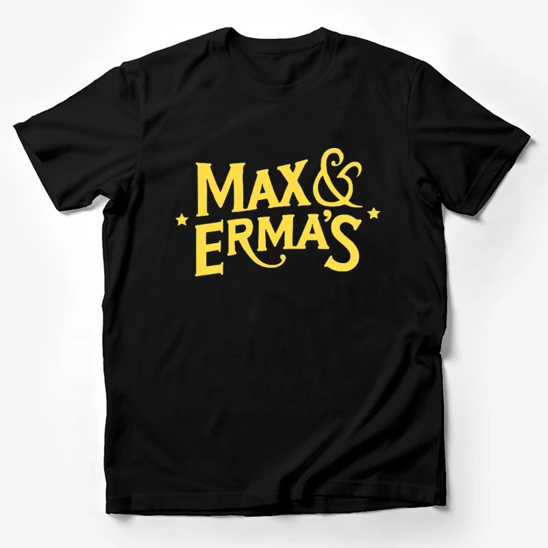 Max & Erma's Yellow Typography Logo Design Male T-Shirt