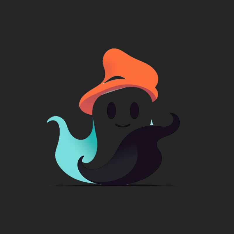 Cute Ghost Mascot with Orange Hat Female Pullover Sweatshirt