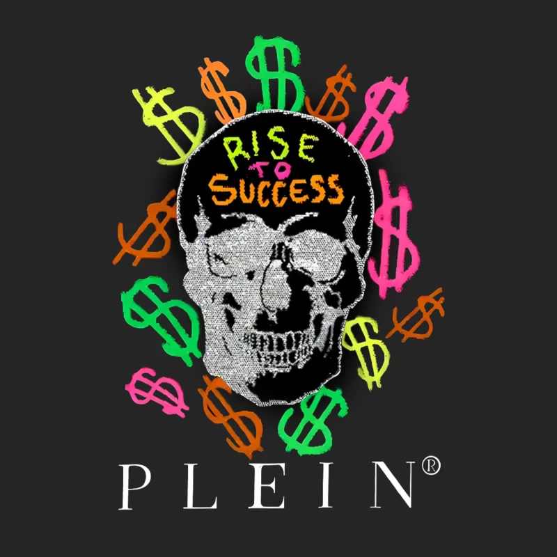 Colorful Skull Money Motivation Art: Rise to Success Female Pullover Sweatshirt