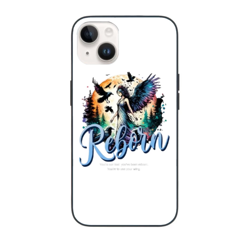 Ethereal Angel Reborn in Mystical Forest Sunset iPhone Case