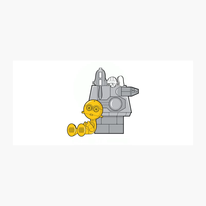 Star Wars Droids: C-3PO and R2-D2 Lego Illustration Coffee Mug