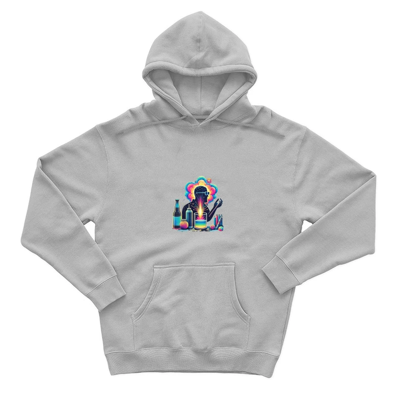 Colorful Mind: Creative Science and Imagination Illustration Male Pullover Hoodie