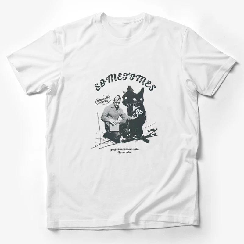 Homme et chat avec inscription Homme T-Shirt