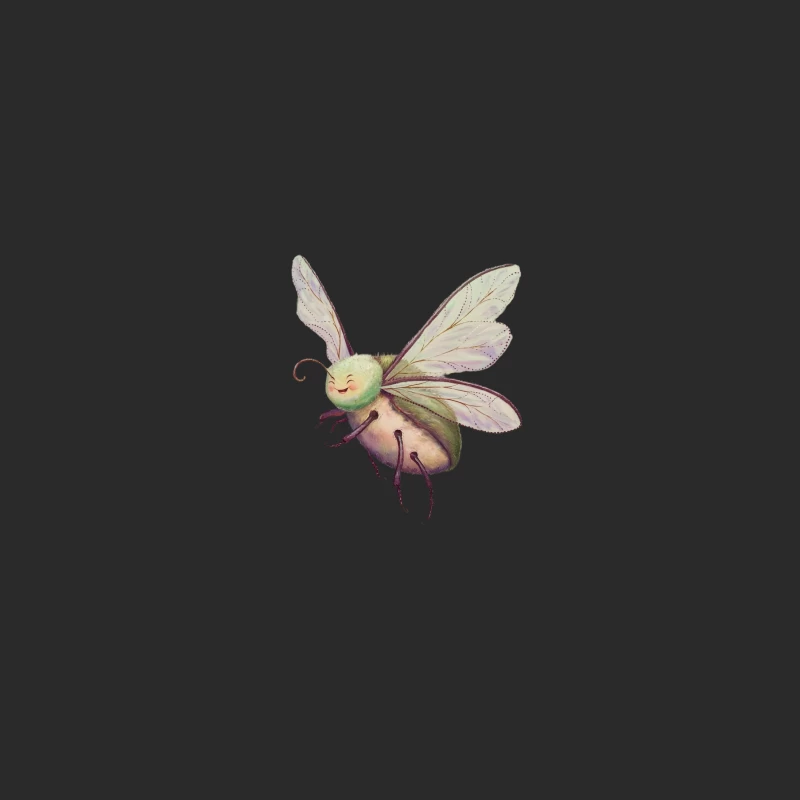 Whimsical Fairy Bug Illustration in Pastel Hues Baseball Cap