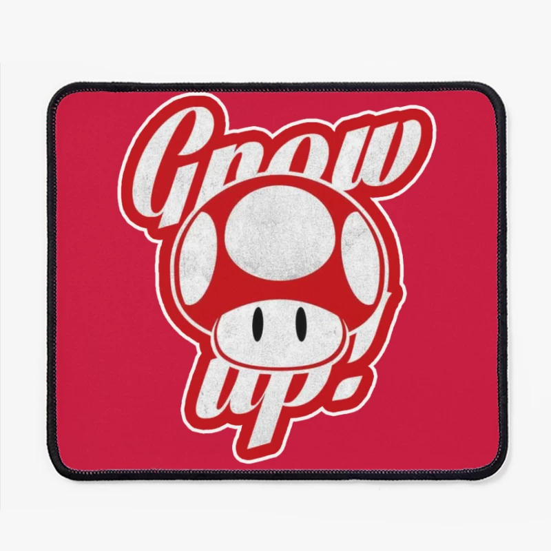 Retro Nintendo Super Mario Mushroom "Grow Up" Design Mouse Pad