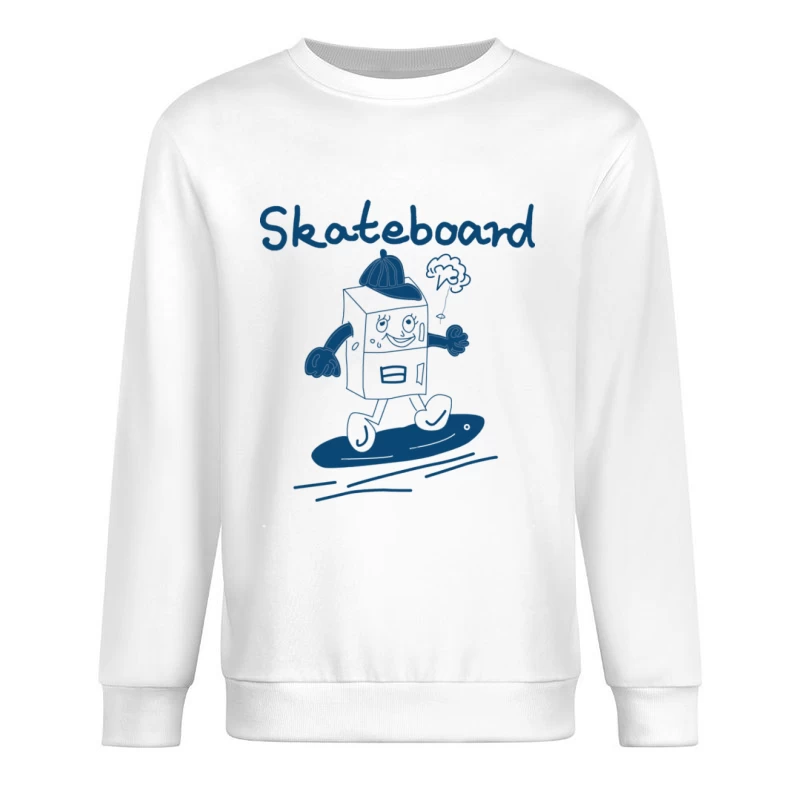 Roboter auf Skateboard mit Mütze Herren Pullover Sweatshirt
