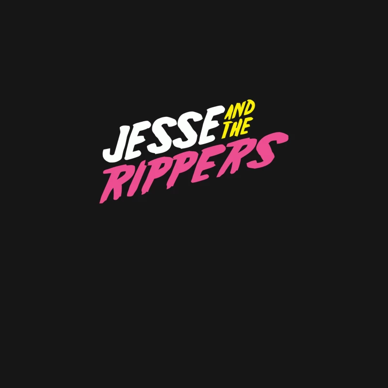 Pink and Yellow "And The Rippers" Retro Logo Design Desk Mat