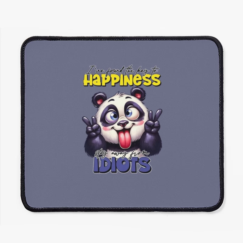 Panda Humor: The Key to Happiness Mouse Pad