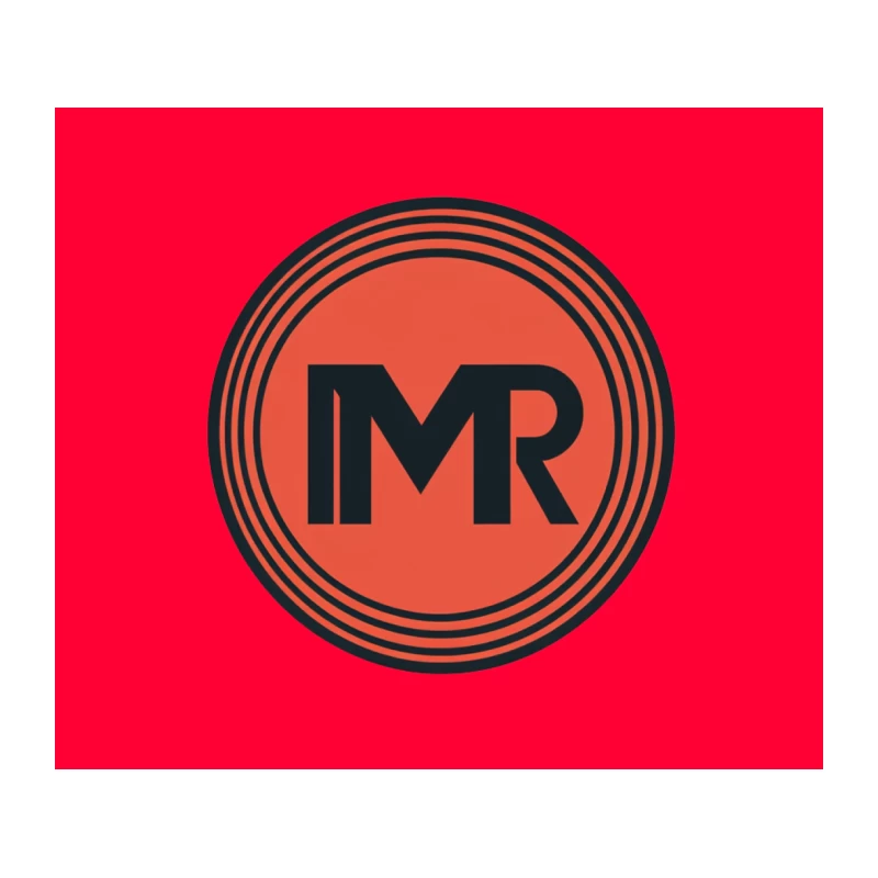 Circular Orange and Black Logo with MR Initials Tapestry