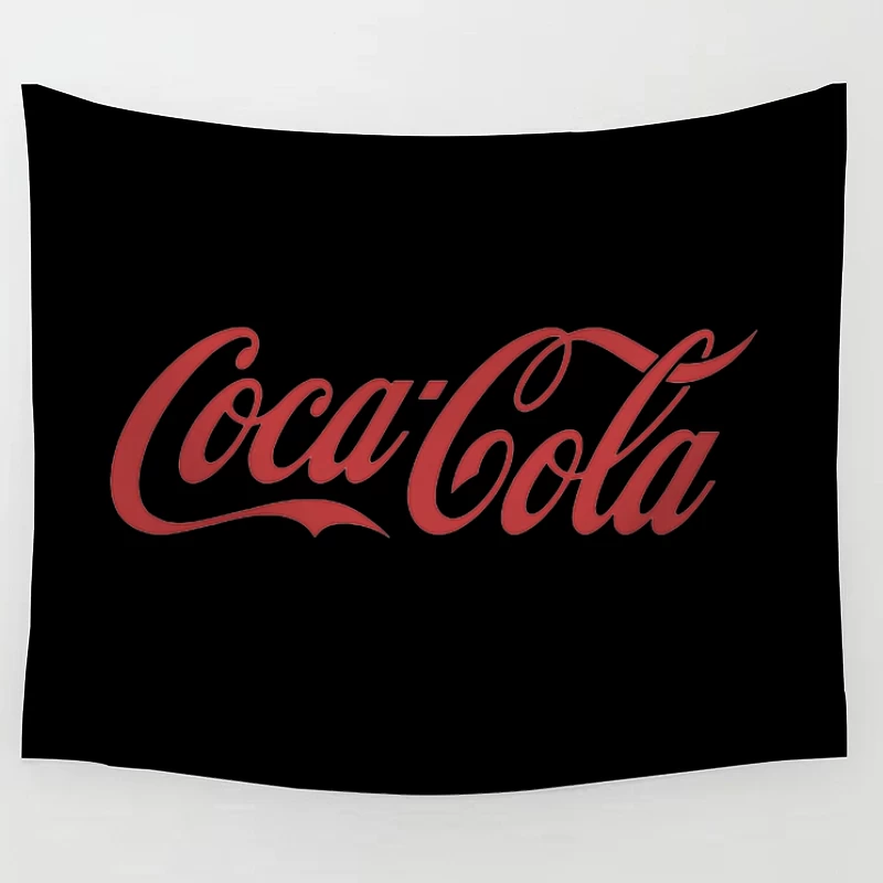 Classic Red Coca-Cola Cursive Logo Tapestry