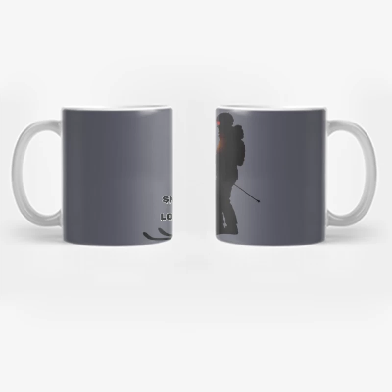 Silhouette of Snow Lover Skiing Coffee Mug