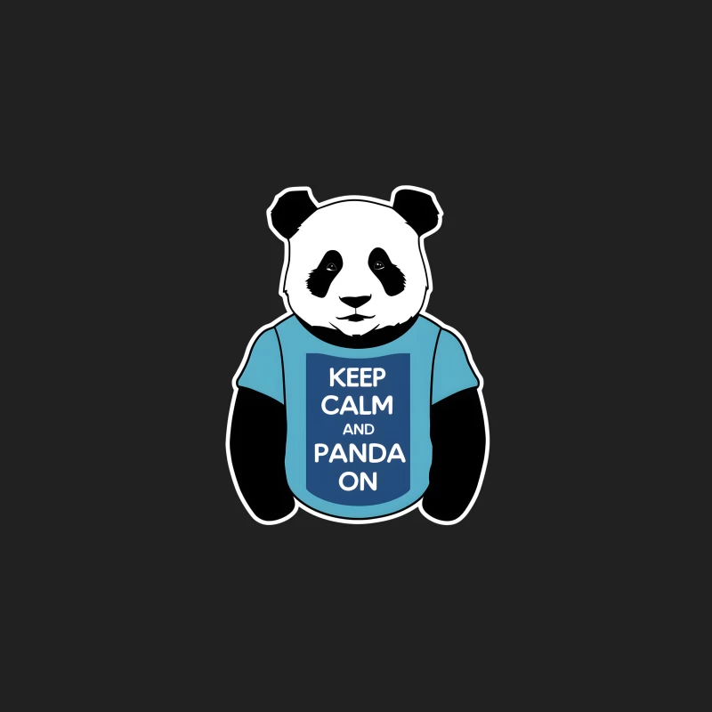 Cartoon Panda Wearing "Keep Calm and Panda On" T-shirt Bucket Hat