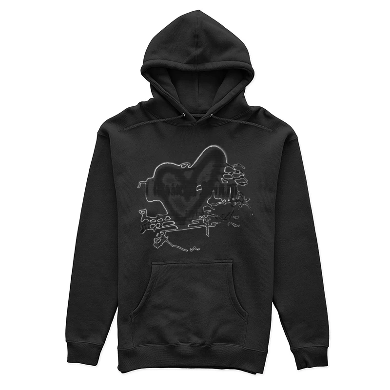 Abstrakte Herzform mit Graffiti Damen Pullover Hoodie