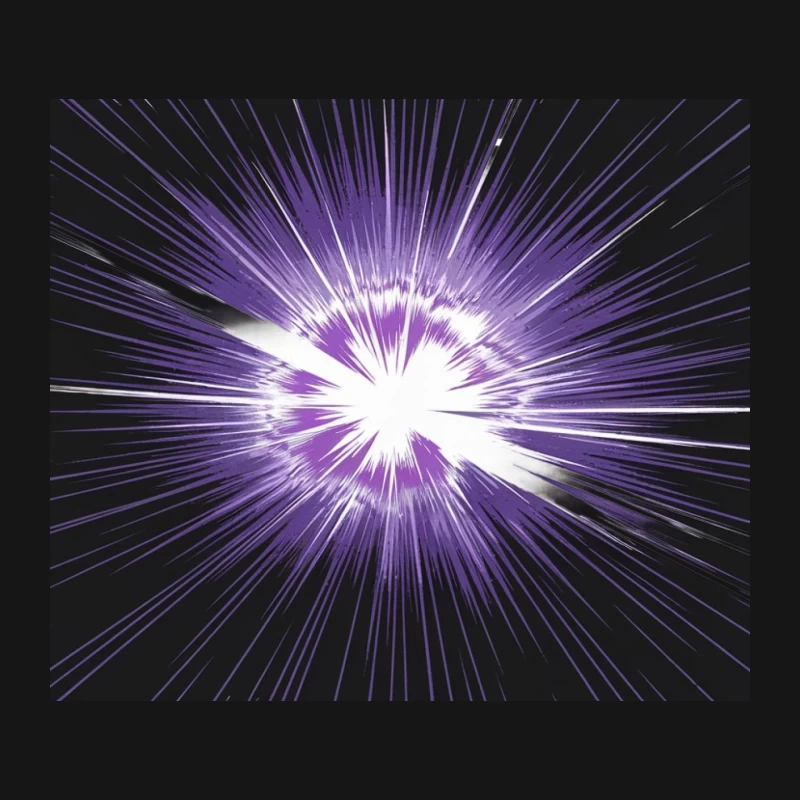 Cosmic Purple Starburst: Abstract Space Explosion Mouse Pad
