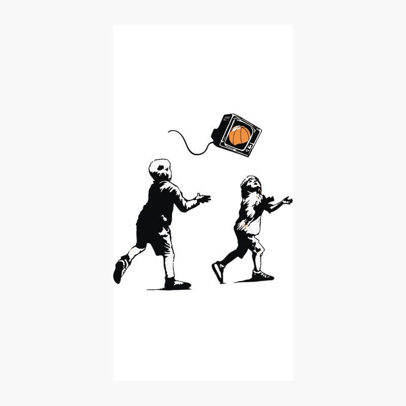 Banksy Kids Play T.V. Ball iPhone Case