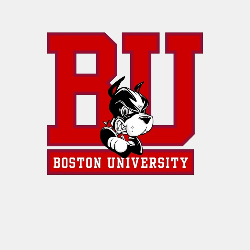 Boston University Logo with Terrier Mascot Male Tank Top