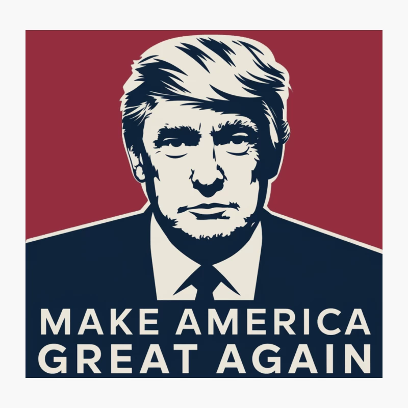 Make America Great Again Political Campaign Poster in Minimalist Navy Blue Design Throw Pillow