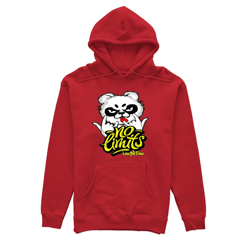 Playful Panda Logo with No Limits Theme Female Pullover Hoodie