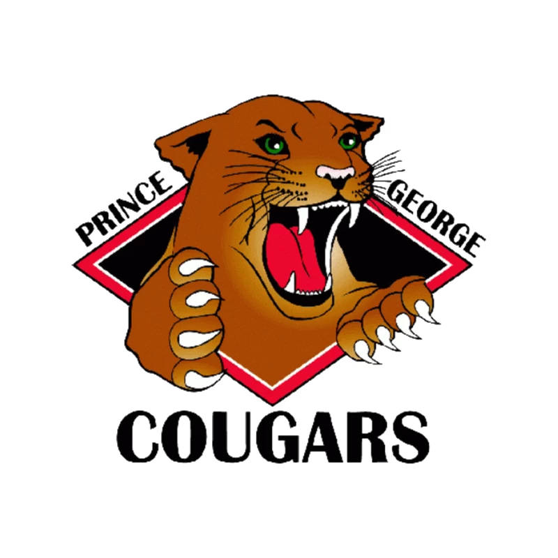 Prince George Cougars Sports Team Logo with Fierce Cougar Mascot Mouse Pad